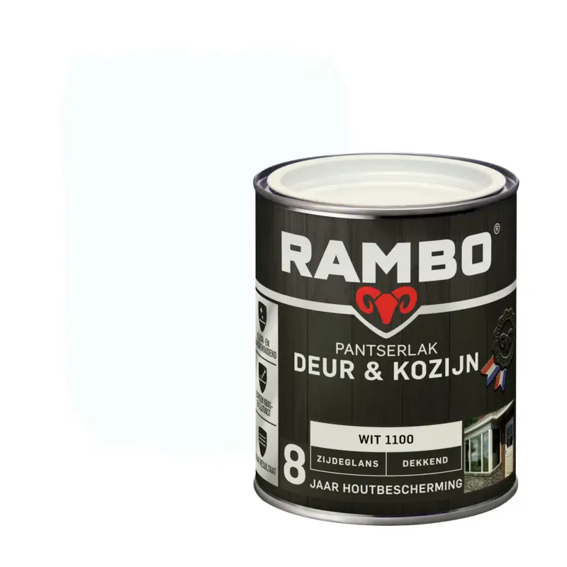 Rambo Pantserlak Deur&Kozijn Zijdeglans Dekkend Wit 1100-750 ML Koopje