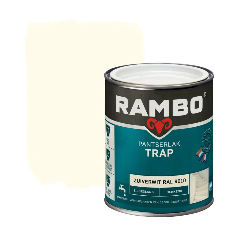 Rambo Pantserlak Trap Dekkend Zijdeglans RAL9010-750 ML Shop Nu