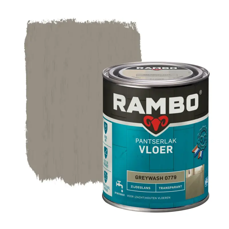 Lage Prijs Rambo Pantserlak Vloer Transparant Zijdeglans Greywash 0779-750 ML