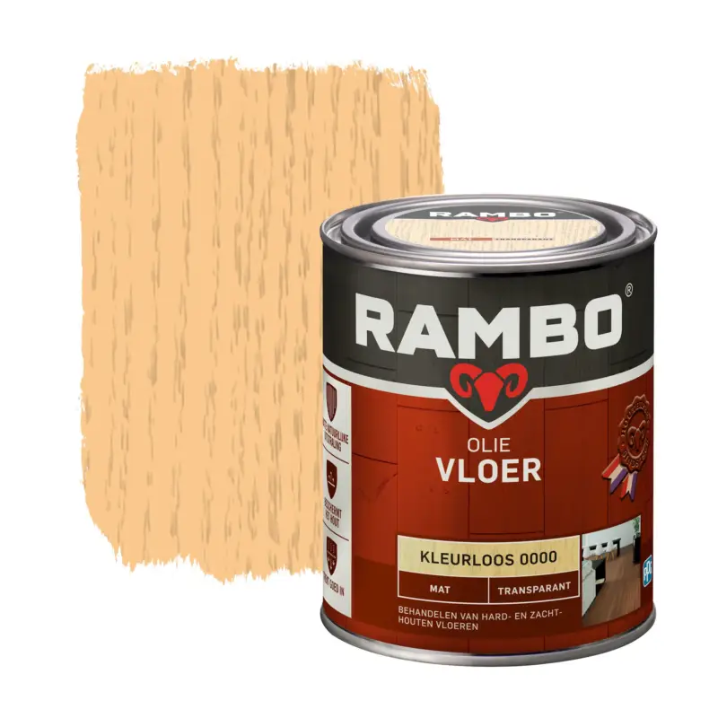Rambo Vloer Olie Transparant Mat Kleurloos 0000-750 ML Speciale Aanbieding
