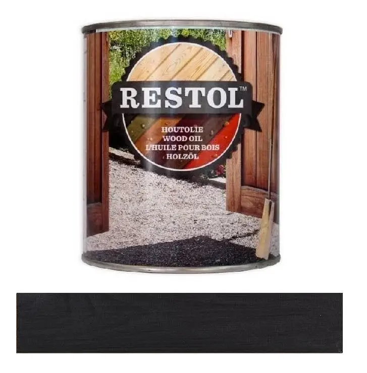 Koop Vandaag Restol Houtolie Mat Ebbenzwart Watergedragen-750 ML