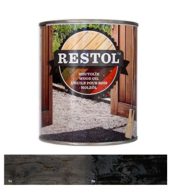 Koop Online Restol Houtolie Zijdeglans Ebbenzwart-1 LTR