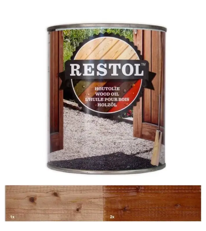 Gratis Retour Restol Houtolie Zijdeglans Rood Bruin-1 LTR