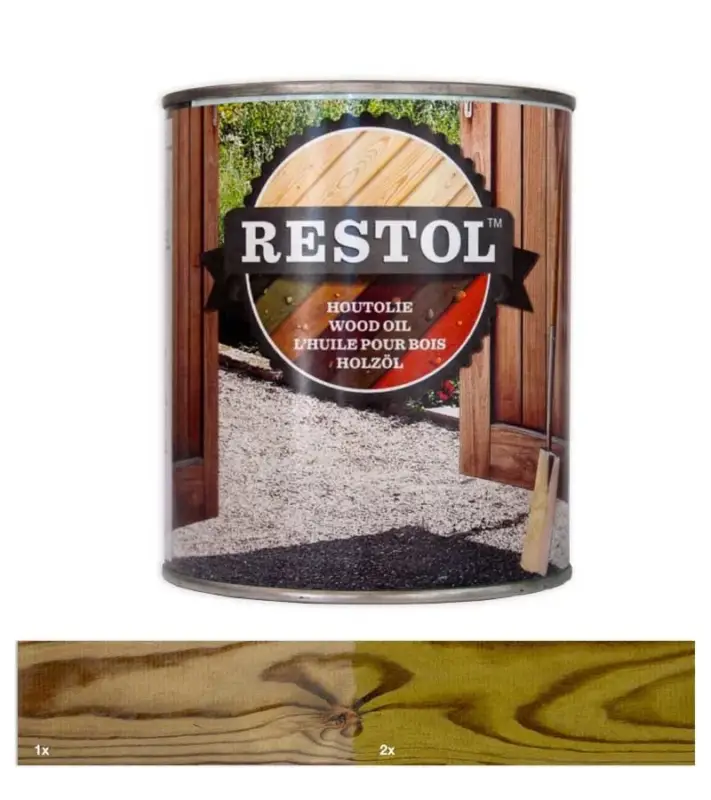 Restol Houtolie Zijdeglans Tuinhoutgroen-1 LTR Fabrieksprijs