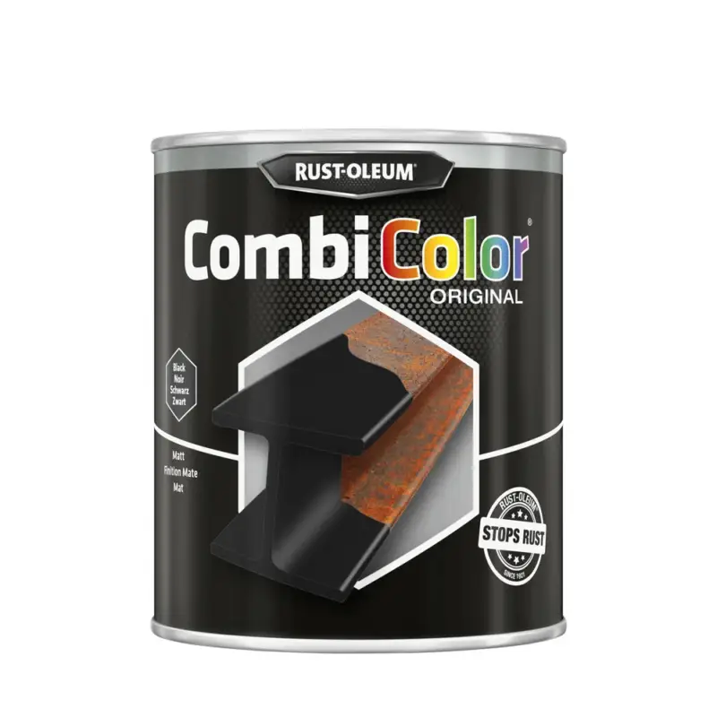 Laatste Versie Rust-Oleum Combicolor 7378 Mat Zwart RAL9005-750 ML