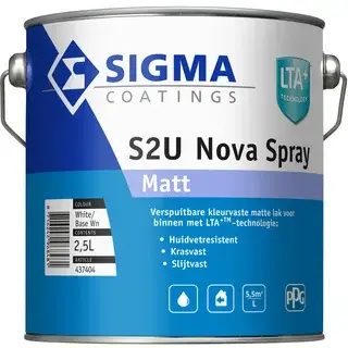 Laatste Kans Sigma S2U Nova Spray Matt | Verspuitbare Matte Lakverf Binnen-2,5 LTR - Wit
