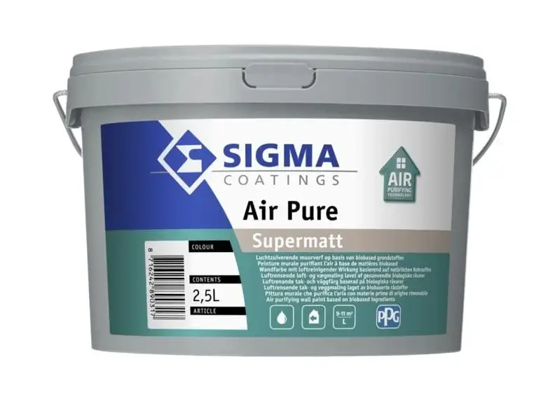 Veilige Betaling Sigma Air Pure Supermatt | Luchtzuiverende Muurverf-2,5 LTR - Wit