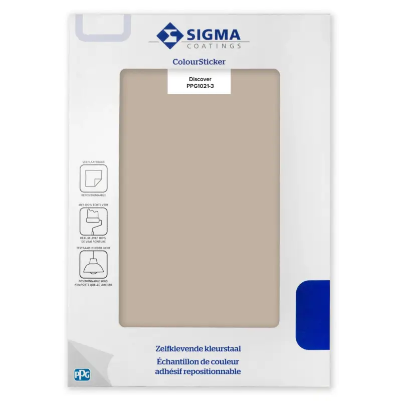Kleurstaal Sigma ColourSticker Discover PPG1021-3 | Zelfklevende Kleurstaal-1 ST Beperkte Voorraad