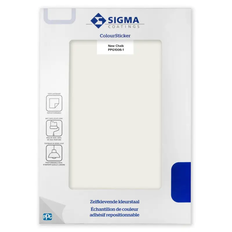 Bestel Nu Kleurstaal Sigma ColourSticker New Chalk PPG1006-1 | Zelfklevende Kleurstaal-1 ST