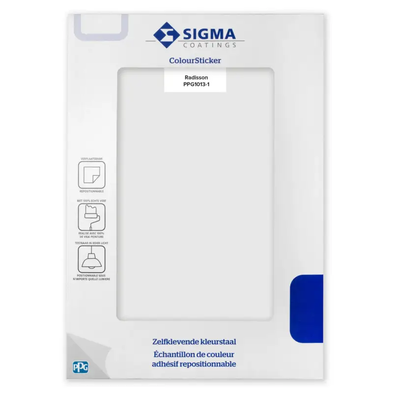 Kleurstaal Sigma ColourSticker Radisson PPG1013-1 | Zelfklevende Kleurstaal-1 ST Actieprijs