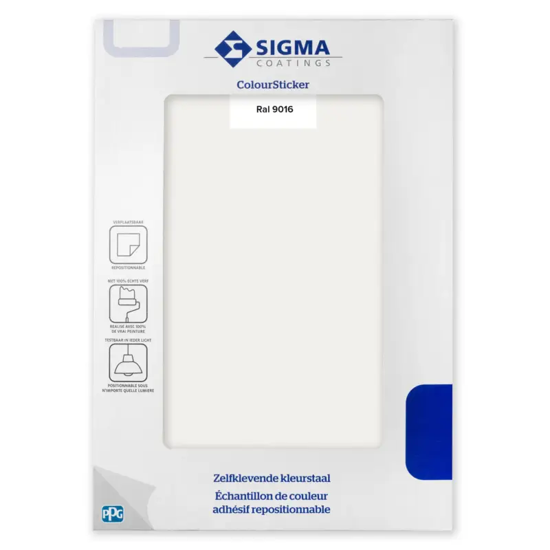 Lage Kosten Kleurstaal Sigma ColourSticker RAL 9016 | Zelfklevende Kleurstaal-1 ST