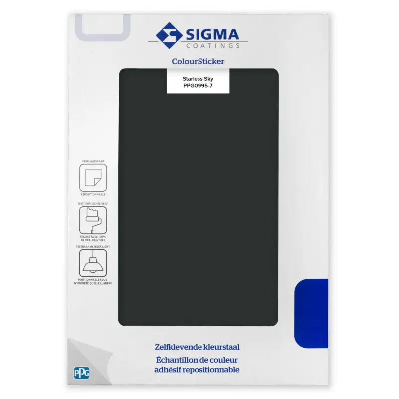 Kleurstaal Sigma ColourSticker Starless Sky PPG995-7 | Zelfklevende Kleurstaal-1 ST Betaalbaar