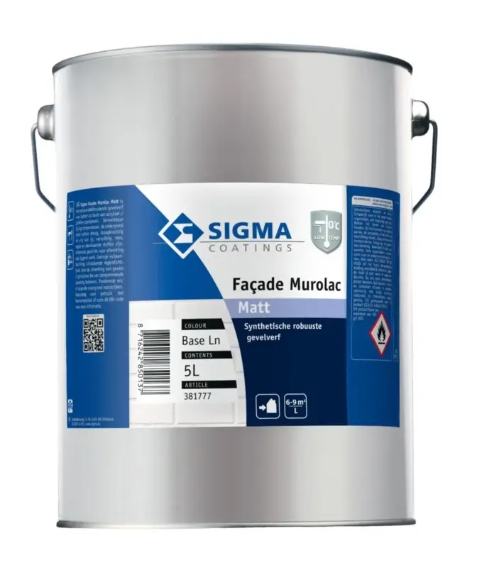 Sigma Facade Murolac Matt | Matte Gevelverf-5 LTR - Wit Dagaanbieding