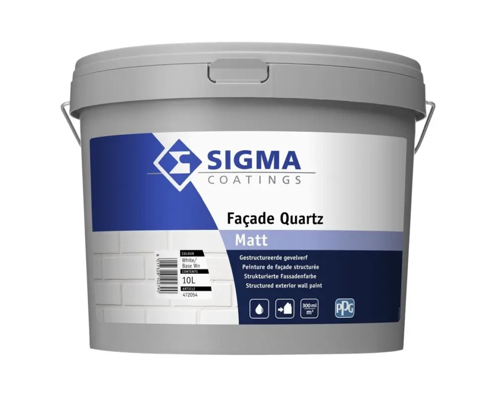 Populair Sigma Facade Quartz Matt | Matte Structuurverf Buiten-10 LTR - Wit