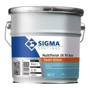 Snelle Levering Sigma Multifinish 2K PU Semi-Gloss + Verharder | 2K Halfglans Lakverf-2,5 LTR - Wit