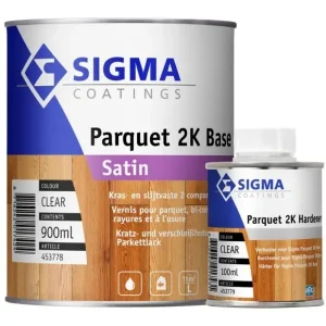Sigma Parquet 2K Satin Set | Zijdeglans 2K Blanke Lakverf Binnen-1 LTR Superprijs