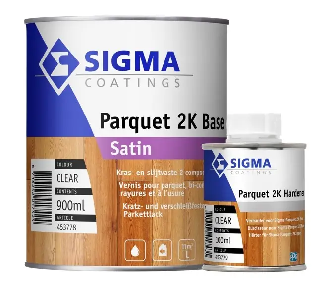 Sigma Parquet 2K Satin Set | Zijdeglans 2K Blanke Lakverf Binnen-1 LTR Superprijs