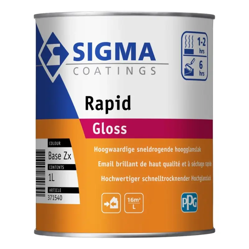 Sigma Rapid Gloss | Sneldrogende Hoogglans Lakverf Buiten-1 LTR - Wit Superprijs