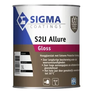 Dagaanbieding Sigma S2U Allure Gloss | Hoogglans Lakverf Buiten-1 LTR - Wit