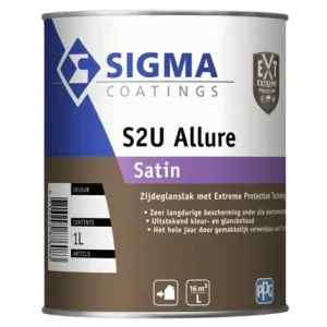Sigma S2U Allure Satin | Zijdeglans Lakverf Buiten-1 LTR - Wit Exclusieve Aanbieding