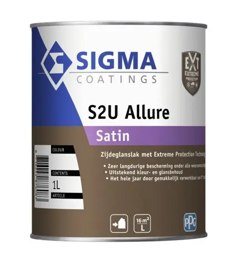 Sigma S2U Allure Satin | Zijdeglans Lakverf Buiten-1 LTR - Wit Exclusieve Aanbieding