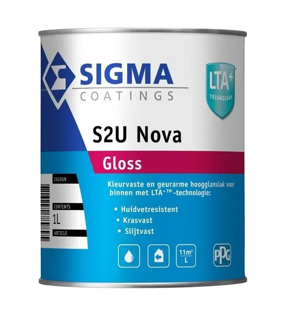 Uitverkoop Sigma S2U Nova Gloss | Hoogglans Lakverf Binnen-1 LTR - Wit