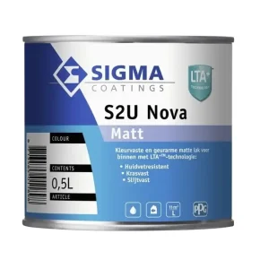 Snelle Levering Sigma S2U Nova Matt | Matte Lakverf Binnen-500 ML - Wit