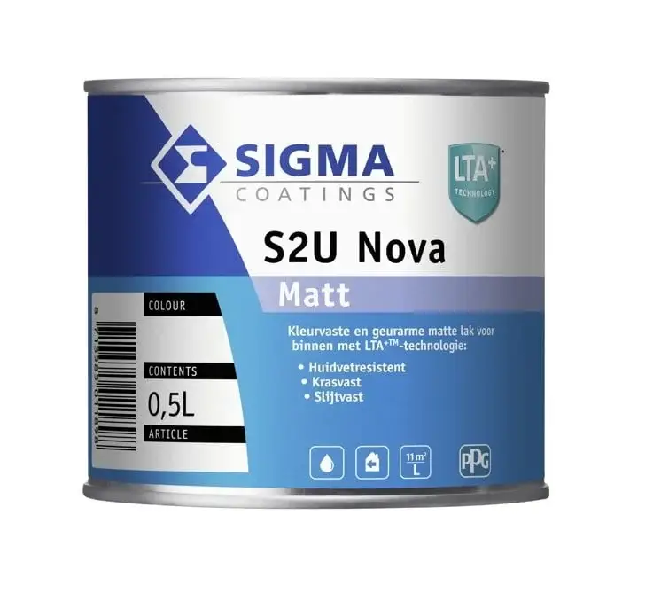 Snelle Levering Sigma S2U Nova Matt | Matte Lakverf Binnen-500 ML - Wit