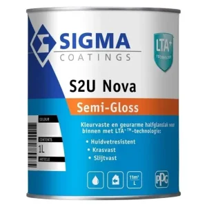 Snelle Levering Sigma S2U Nova Semi-Gloss | Halfglans Lakverf Binnen-1 LTR - Wit