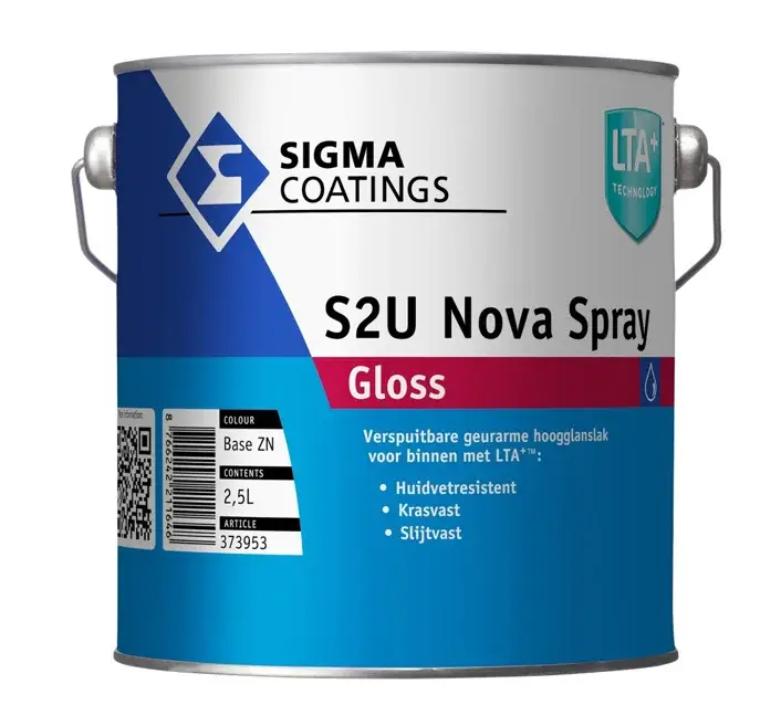 Laatste Versie Sigma S2U Nova Spray Gloss | Verspuitbare Hoogglans Lakverf Binnen-2,5 LTR - Wit