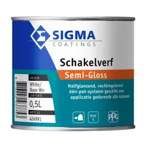 Sigma Schakelverf Semi-Gloss | Halfglans Eén-pot-systeem-500 ML - Wit Favoriet