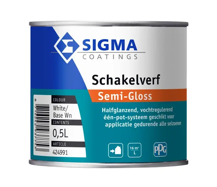 Sigma Schakelverf Semi-Gloss | Halfglans Eén-pot-systeem-500 ML - Wit Favoriet