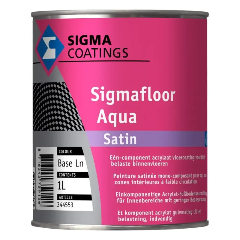 Sigma Sigmafloor Aqua Satin | Zijdeglans Vloerverf Binnen-1 LTR - Wit Nu Kopen