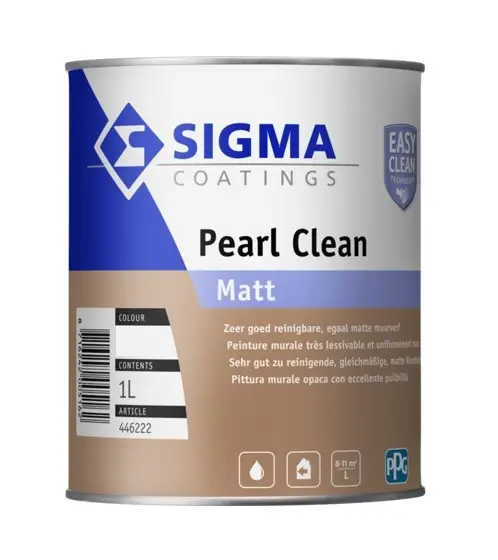 Goedkoop Sigma Pearl Clean Matt | Reinigbare Matte Muurverf-1 LTR - Wit