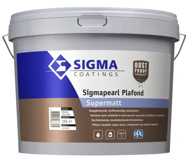 Sigma Sigmapearl Plafond Supermatt | Super Matte Plafondverf-10 LTR - Wit Beperkte Voorraad