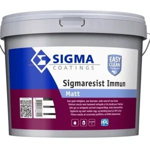 Merkproduct Sigma Sigmaresist Immun Matt | Matte Bacteriebestendige Muurverf-10 LTR - Wit