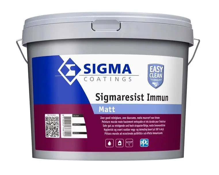 Merkproduct Sigma Sigmaresist Immun Matt | Matte Bacteriebestendige Muurverf-10 LTR - Wit
