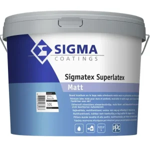 Sigma Sigmatex Superlatex Matt | Matte Muurverf en Plafondverf-10 LTR - Wit Gereduceerde Prijs