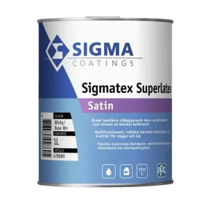 Koop Vandaag Sigma Sigmatex Superlatex Satin | Zijdeglans Muurverf en Plafondverf-1 LTR - Wit