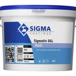 Sigma Sigmatin DGL Matt | Matte Muurverf-2,5 LTR - Wit Favoriet