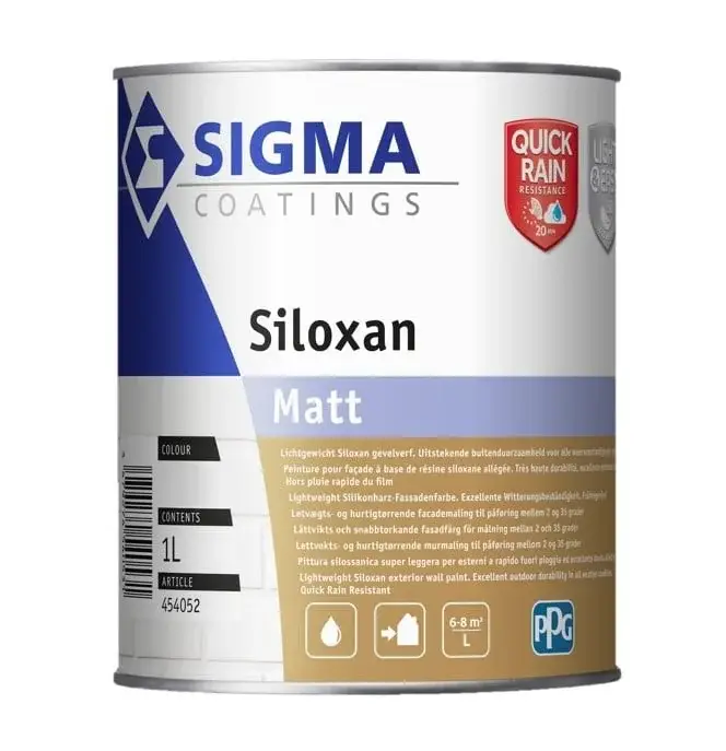 Sigma Siloxan Matt | Matte Gevelverf-1 LTR - Wit Snelle Levering