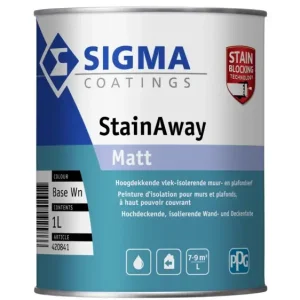 Sigma Stainaway Matt | Isolerende Muurverf en Plafondverf-1 LTR - Wit Betaalbaar