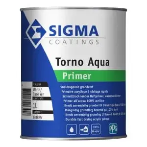Sigma Torno Aqua Primer | Grondverf Binnen & Buiten-1 LTR - Wit Fabrieksprijs