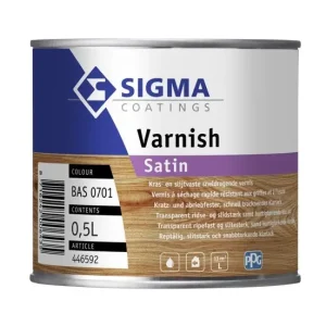 Superprijs Sigma Varnish Satin | Zijdeglans Blanke Lakverf Binnen-500 ML