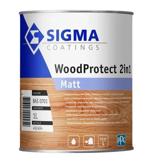 Sigma WoodProtect 2-in-1 Matt | Matte Impregnerende Beits-1 LTR - Kleurloos Voordeelprijs