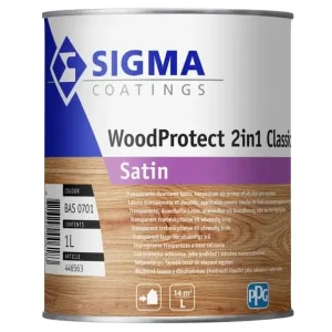 Sigma WoodProtect 2in1 Classic Satin | Zijdeglans Impregnerende Beits-1 LTR - Kleurloos Nieuw