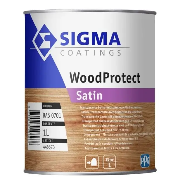 Finale Uitverkoop Sigma WoodProtect Satin | Transparante Zijdeglans Beits-1 LTR - Kleurloos