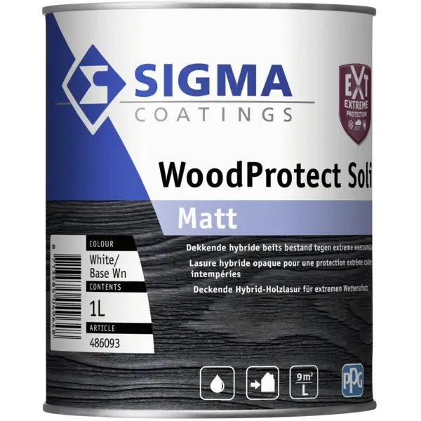 Sigma WoodProtect Solid Matt | Dekkende Houtverf Buiten-1 LTR - Wit Nu Kopen