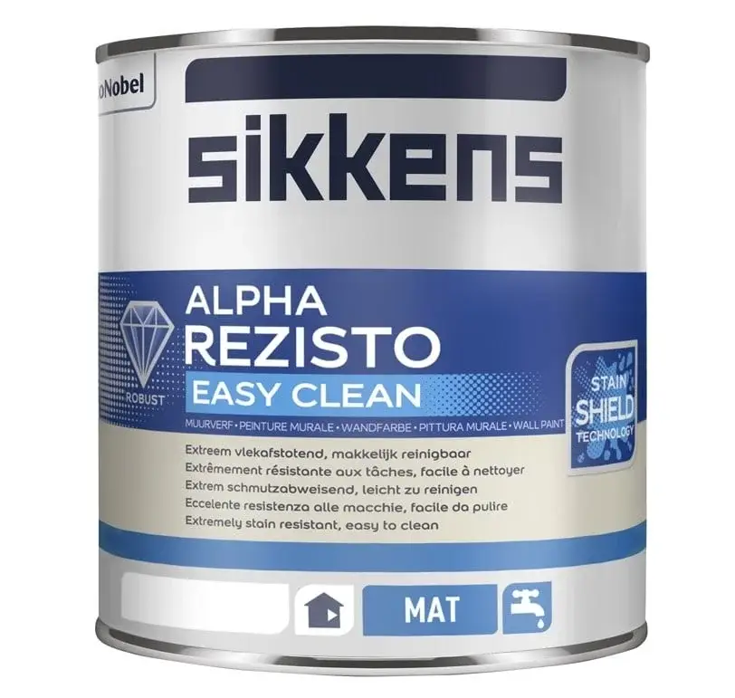 Veilige Betaling Sikkens Alpha Rezisto Easy Clean Mat | Reinigbare Matte Muurverf-1 LTR - Wit
