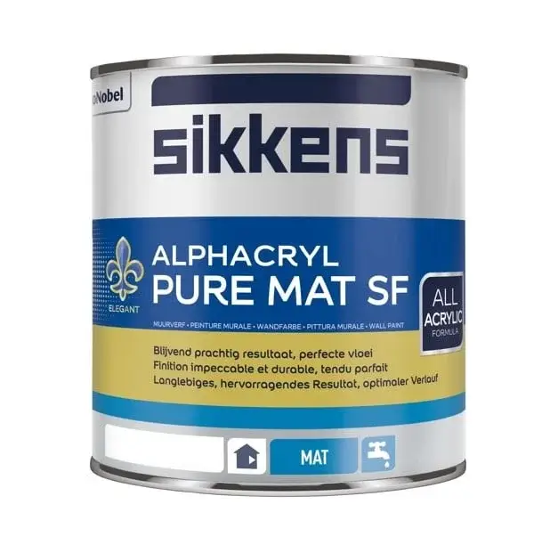 Sikkens Alphacryl Pure Mat SF | Matte Muurverf-1 LTR - Wit Weekendaanbieding